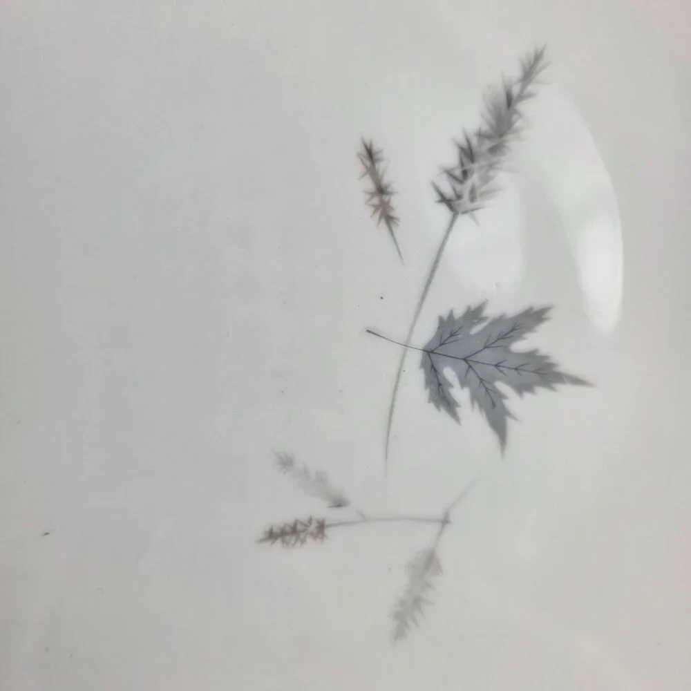 Royal Doulton Tumbling Leaves Oval Serving Platter Gray & Pink Leaves